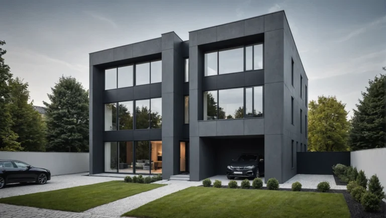 graue fassade anthrazit fenster