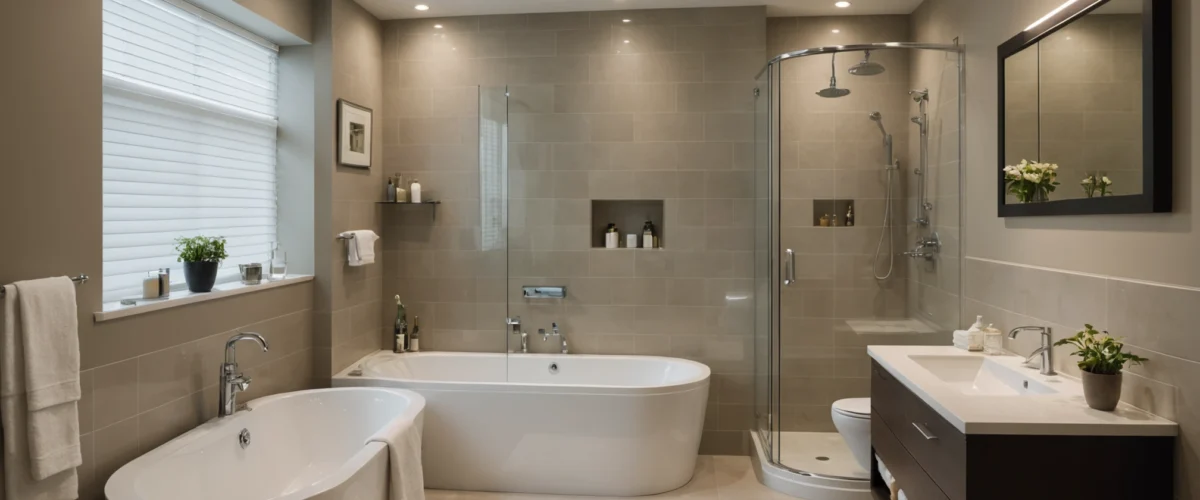 kleines badezimmer mit badewanne