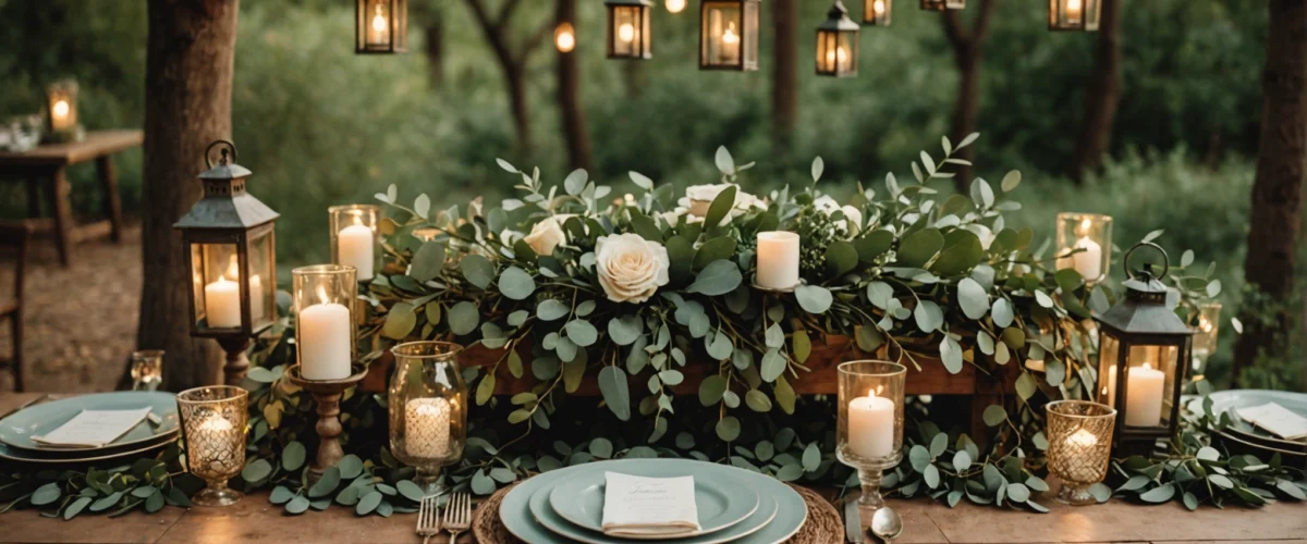 tischdeko hochzeit vintage eukalyptus