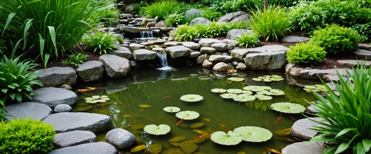 teich gestalten mit steinen